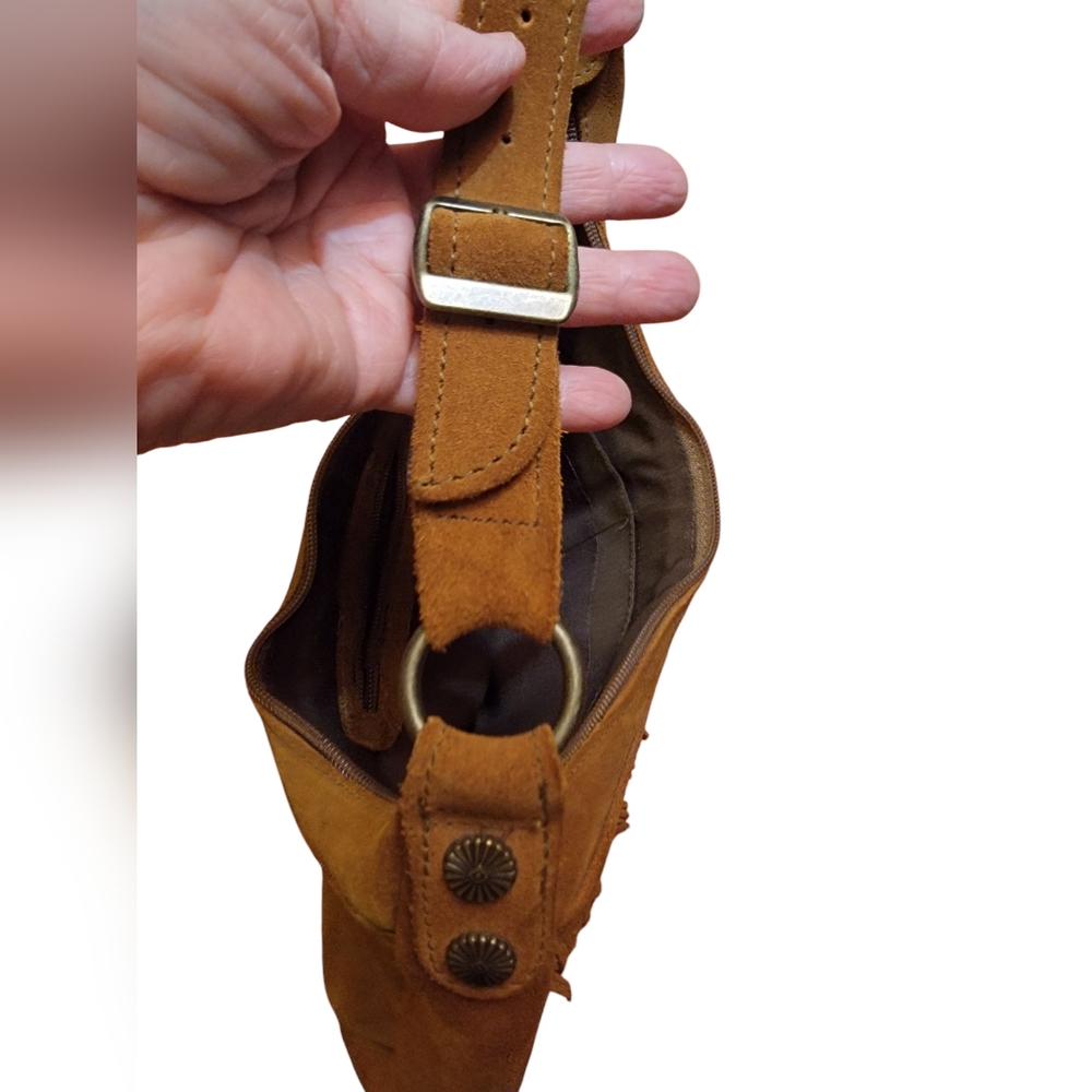 Minnetonka Brown Suede Fringed Shoulder Bag - Picture 5 of 8